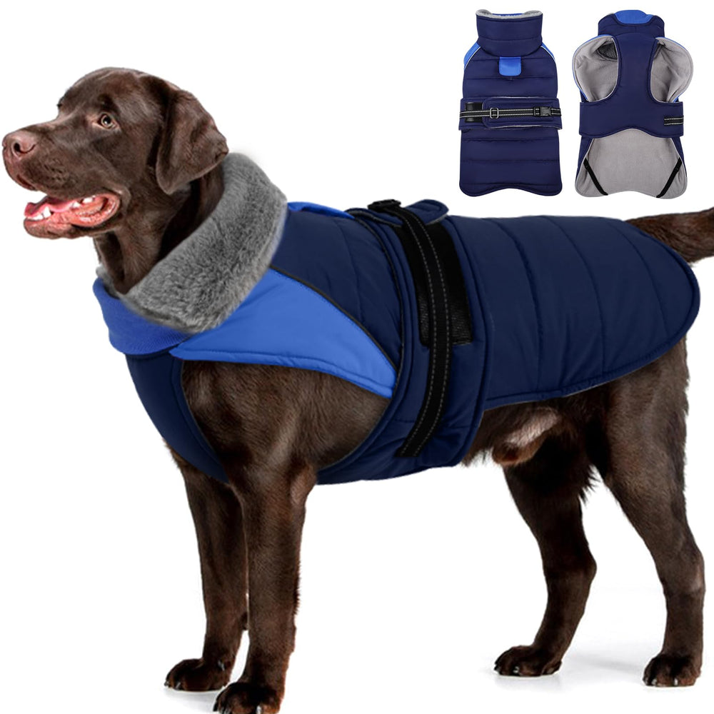 MIGOHI comfortable large dog coat with fleece lining keeps dogs warm