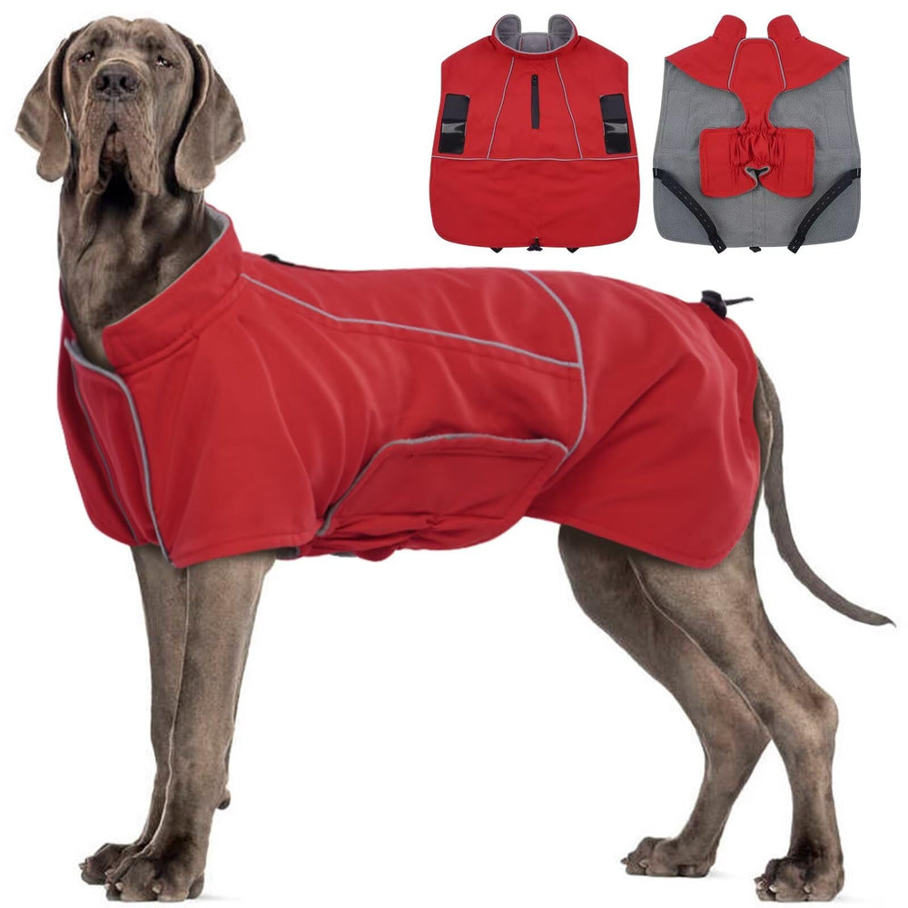 Migohi dog-winter-jacket-waterproof front view keeps large dogs dry in rain