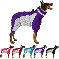 MIGOHI full-body-dog-coat-waterproof keeps your dog dry in rain and snow.