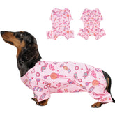 MIGOHI Soft Dog Fleece Pajamas pink fabric close-up shows cozy warmth
