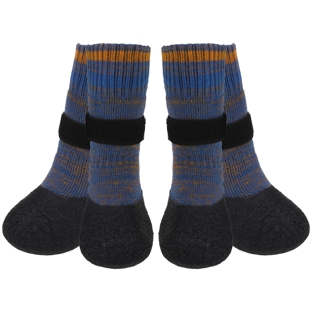 Mihachi anti-slip dog socks close-up shows grip on hardwood floors
