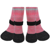 Mihachi anti-slip dog socks pink main view for traction on hardwood floors