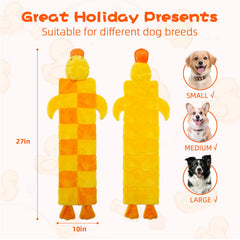 Mihachi squeaky toy bold yellow and orange improves visibility during play.