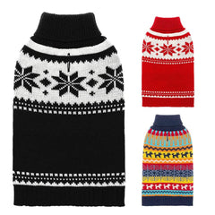 Mihachi dog sweater back view highlighting cozy warmth and stylish stripes for winter outings.