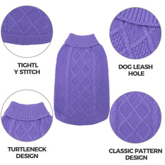 Mihachi turtleneck dog sweater leash hole detail easy leash access for daily walks