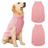 Mihachi dog sweater winter coat closeup shows premium warmth and knit quality.