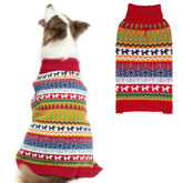 Mihachi dog sweater winter knit close-up shows soft acrylic fabric for warmth