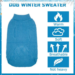 Mihachi turtleneck dog sweater cable knit detail emphasizes timeless style and cozy texture