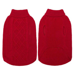 Mihachi Turtleneck Dog Sweater cable-knit detail highlights premium warmth and style.