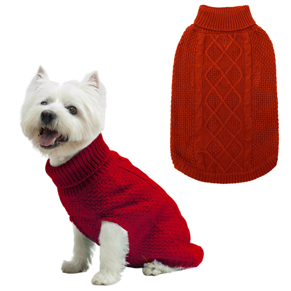 Mihachi Turtleneck Dog Sweater front view shows cozy warmth for cold days