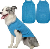 Mihachi turtleneck dog sweater front view showcases classic cable knit warmth for cold weather