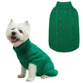 Mihachi Turtleneck Dog Sweater front view shows cozy warmth and classic style.
