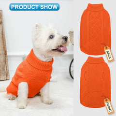 Mihachi turtleneck dog sweater side close-up knit texture