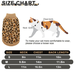Mihachi winter cat sweater model wearing shows leopard print on knit