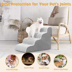 MIHIKK dog stairs anti-slip-cover close-up demonstrates pineapple fabric for secure footing.