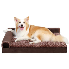 MIHIKK orthopedic dog bed with L-shaped support for joints and comfort.