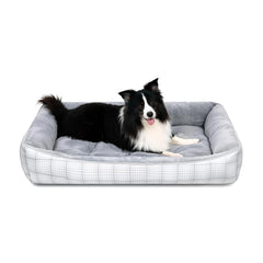 MIHIKK rectangle dog bed front view shows plush support for large dogs