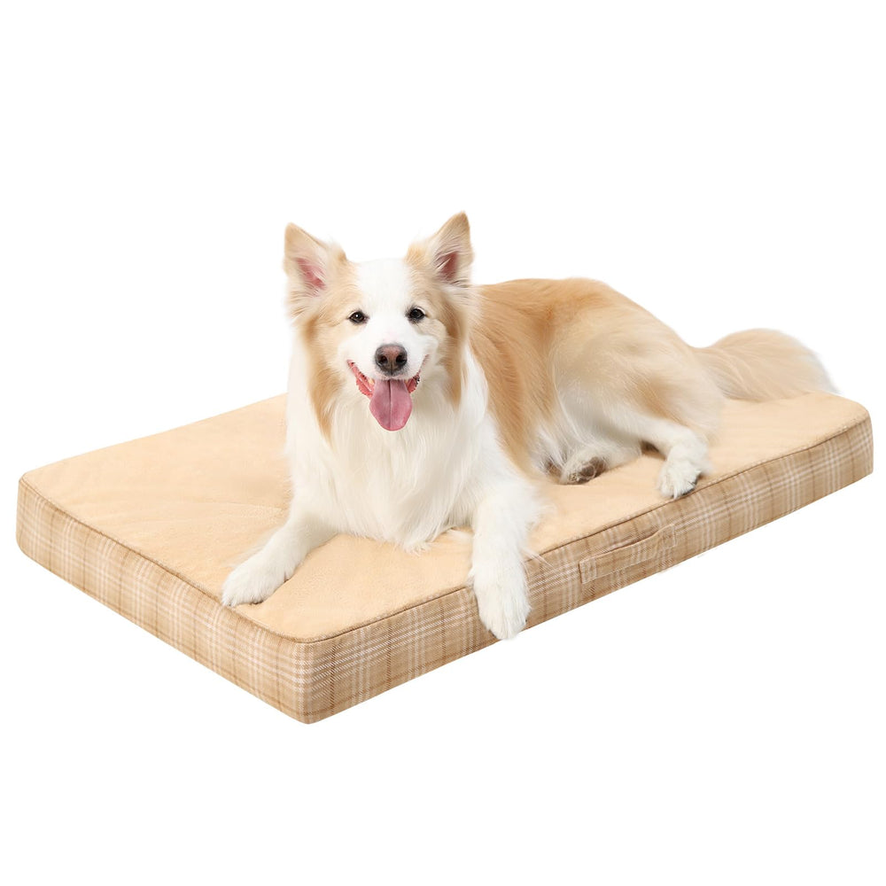 MIHIKK washable orthopedic dog bed XXL side view showing supportive egg crate foam