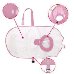 Mikayoo raincoat showing elastic leg straps for secure fit