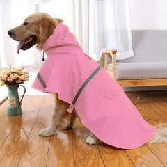 Mikayoo pink XL raincoat hood up ready for a rainy walk
