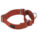 Mikivery Martingale dog collar brick red closeup shows adjustable nylon durability