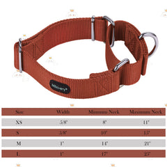 Mikivery Martingale brick red nylon webbing for breathable comfort and durability