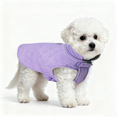 Mile High Life dog warm coat front view shows cozy fleece lining for chilly walks.