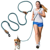 Mile High Life hands-free dog leash crossbody green 7ft for hands-free walking and phone access