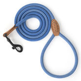 Mile High Life small dog leash blue-white 60-inch rope for long walks.