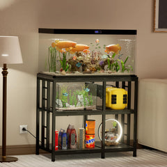 MILEFA reinforced aquarium stand middle shelf adjustable enables flexible tank layouts.