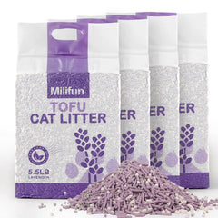 MILIFUN Tofu Cat Litter lavender-clumps show odor control with lavender scent