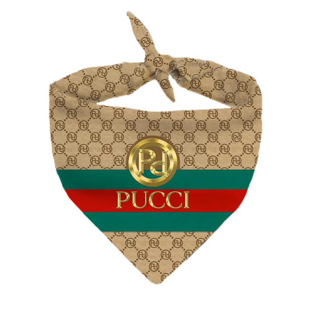 Millionaire Mutt Pucci bandana dog handbag-inspired design perfect for fashion-forward photoshoots.