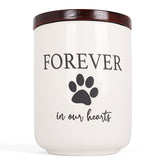 Milltown Merchants paw print ceramic pet urn—lasting keepsake for ashes.