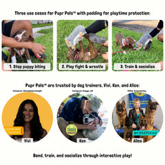 Milunova Pupr Pals arm sleeve shields hands from sharp claws during play.