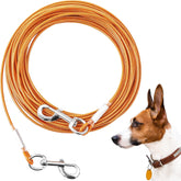 Mi Metty dog tie out cable full view highlighting rugged outdoor tethering capability.