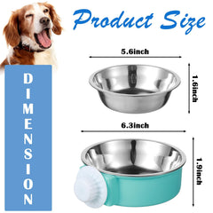 Mimorou crate bowls pink set on cage provide gentle color and hygienic water access.