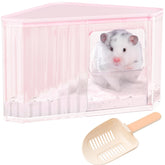miniandmoe hamster-sand-bath-container: vista superior muestra diseño amplio para baño cómodo.