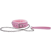 MiniTPoLin pink leather collar closeup showing soft touch for daily wear