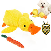 Minnko Mellow Dog Calming Duck Toy in yellow offers soothing indoor play.