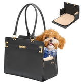 Minsong 2-in-1 stylish dog purse carrier side view for comfy travel with your small pet
