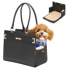 Minsong 2-in-1 stylish dog purse carrier side view for comfy travel with your small pet