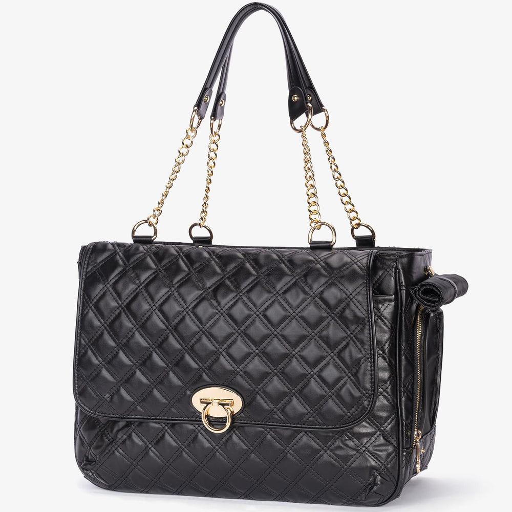 Minsong fashion pet carrier front view shows stylish design and cozy interior for travel.