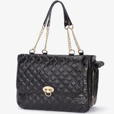 Minsong fashion pet carrier front view shows stylish design and cozy interior for travel.