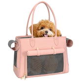Minsong fashion pet carrier pink front-entry showcases easy access for small pets during travel