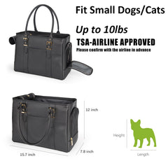 Minsong fashion pet carrier side pocket view: exterior storage for treats and toys.