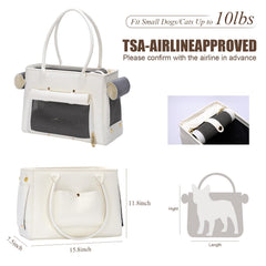 Minsong fashion pet carrier side view highlighting spacious interior for small pets