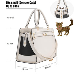 Minsong soft-sided leather pet purse interior highlighting plush padding for pet comfort