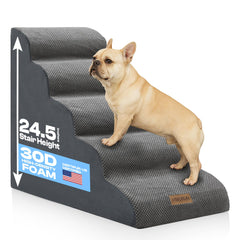 Miorun 5-Step Curved Dog Stairs front view enables easy access to high beds.