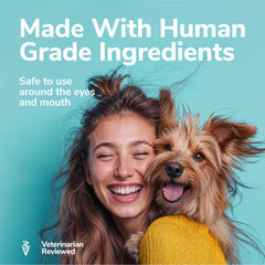 Miracle Vet medicated dog shampoo label closeup highlights hydrocortisone and antifungal features.