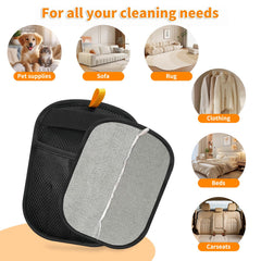mirkir pet hair removal glove on sofa highlighting fabric-friendly cleaning.